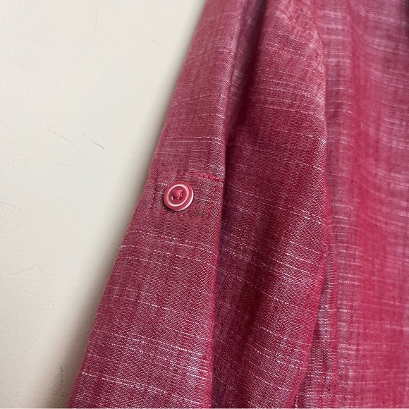 Boys 3t Craft And Flow Red maroon Button Down Shirt With Collar Blue lining - Picture 3 of 9